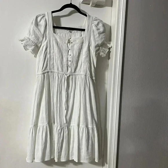 Madewell Puff-Sleeve Drawstring Mini Dress - Picture 5 of 9